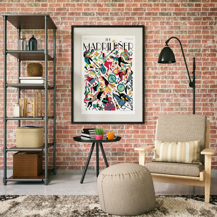 Cuadro Lámina Poster The Madrileñer para casa Madrid decoración casa salón Excentriciudad pared ladrios sala