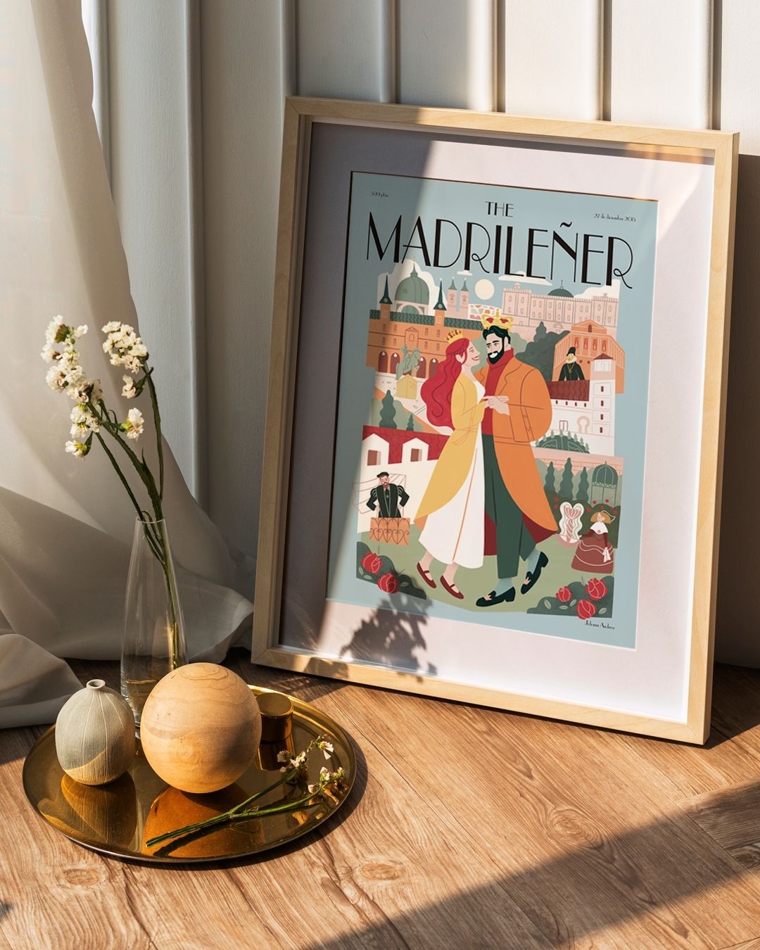 AustriAmor Johann Andreu The Madrilener Pared beige en marcado madera