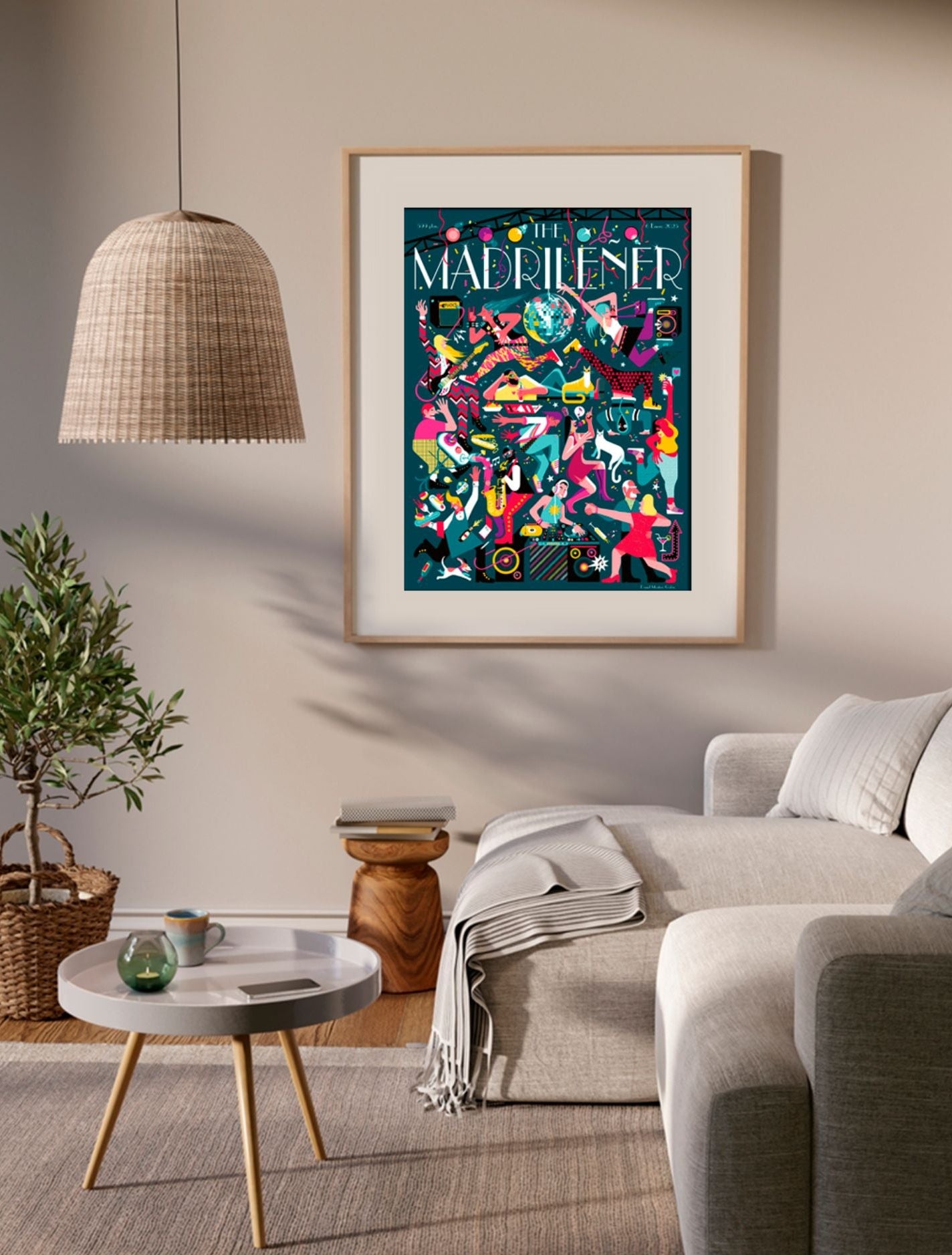 Lamina Nocturniciudad_Marco madera 2 mock up