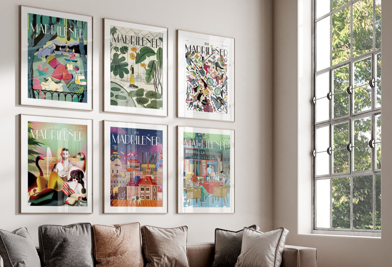 Vista pared laminas poster decoración moderno ilustración salon wall art
