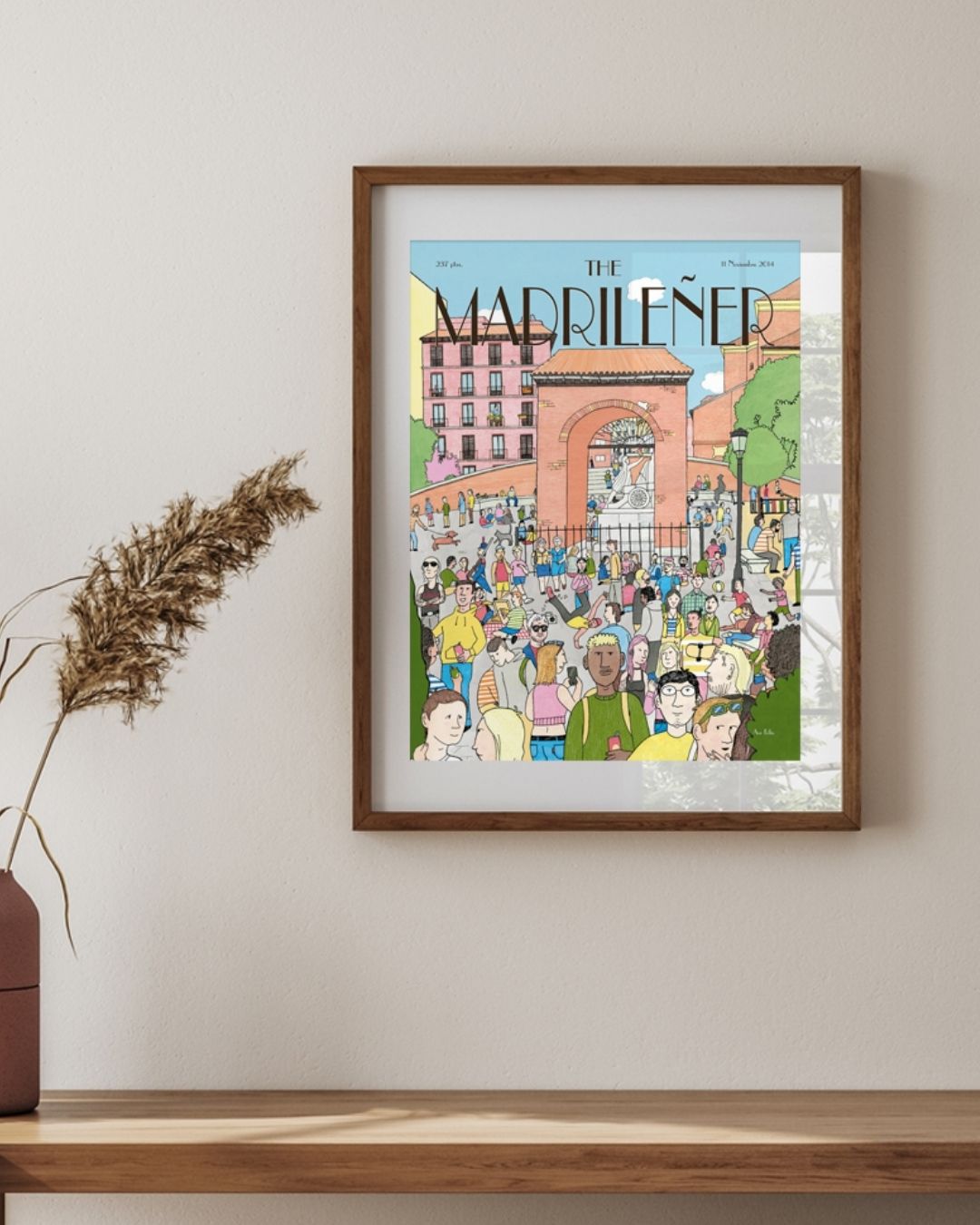 Where's Ave Felix lámina The Madrileñer Poster Madrid Mock up cuadro madera