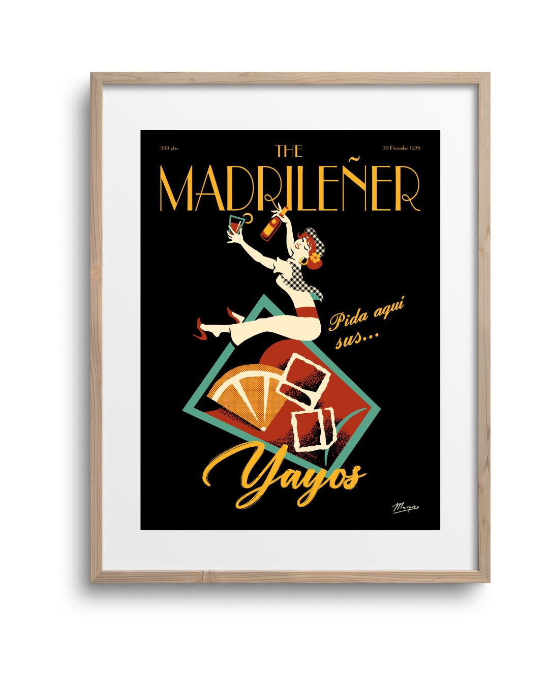 Yayos lámina The Madrileñer marco madera