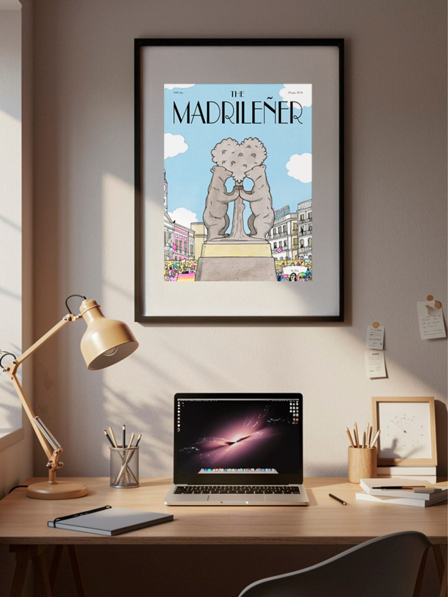 Lámina Os@s Orgullos@s_Marco madera mock up