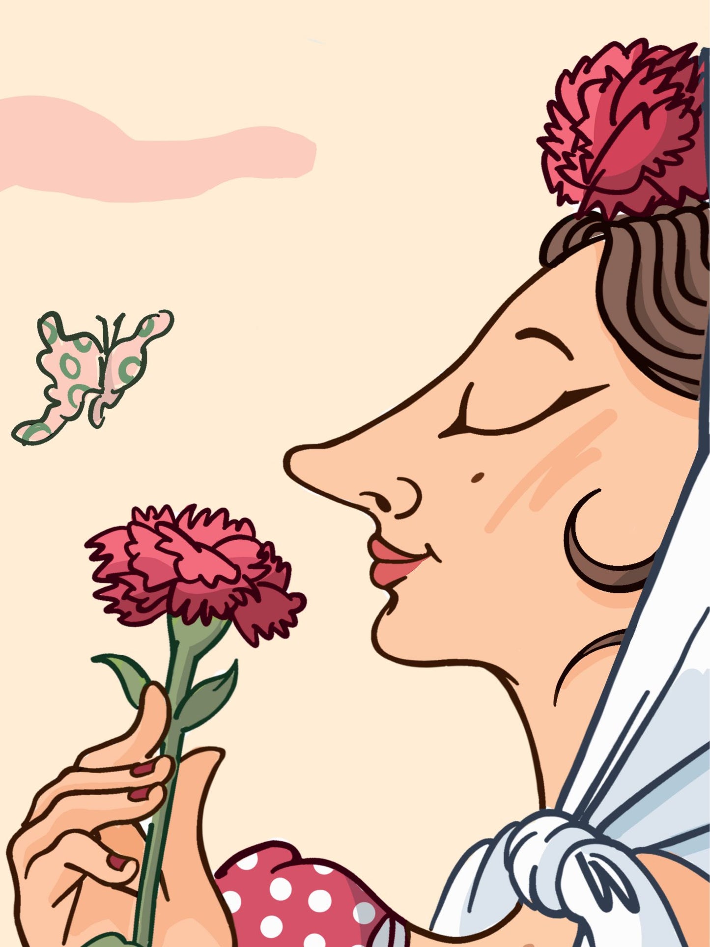 Lamina Chulapa_detalle 1 Mariposa y claveles