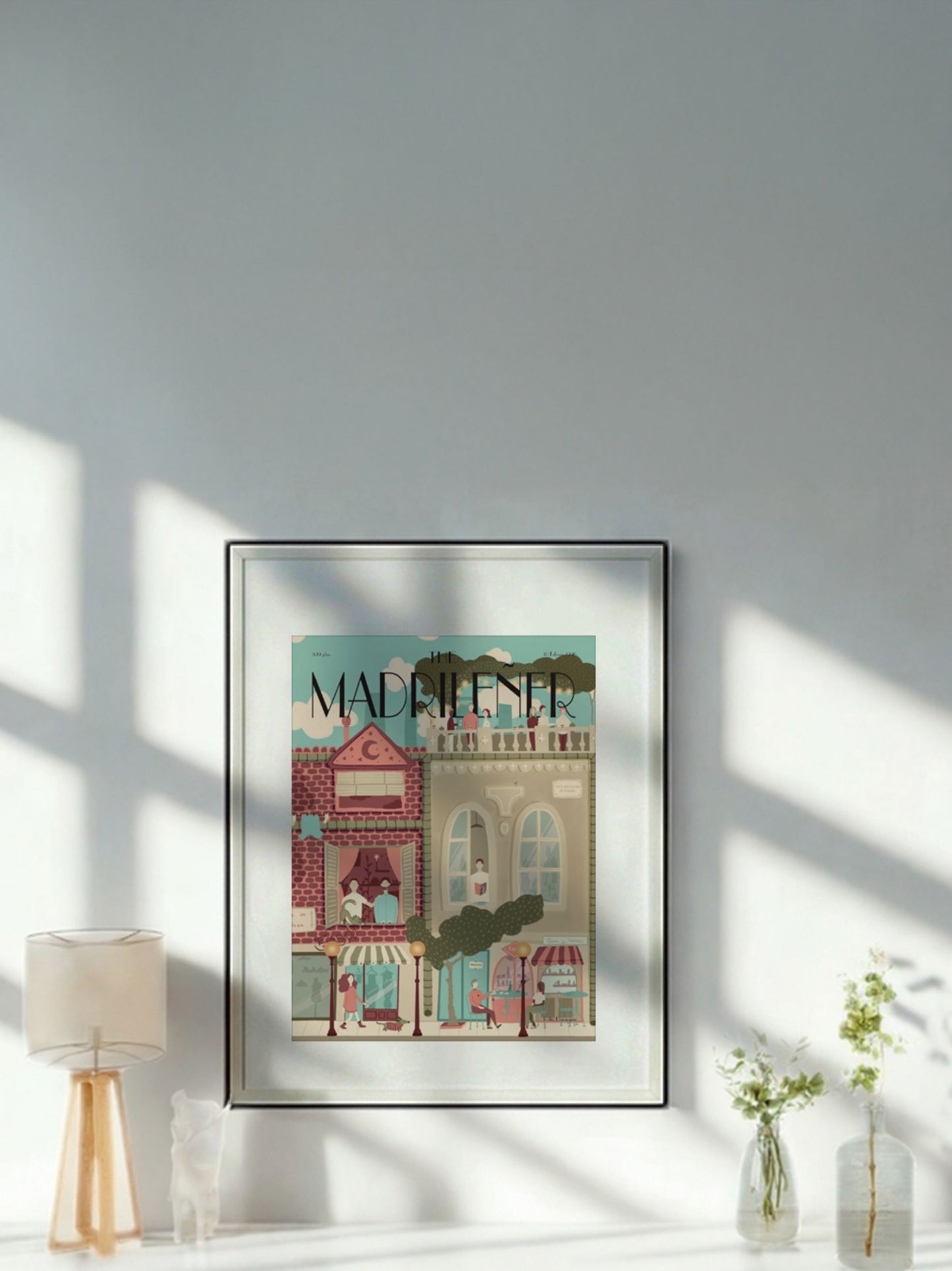 Themadrilenerbajoelcielodeamadridmontajeblancomockup