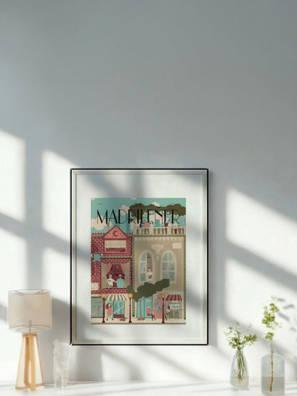 Themadrilenerbajoelcielodeamadridmontajeblancomockup