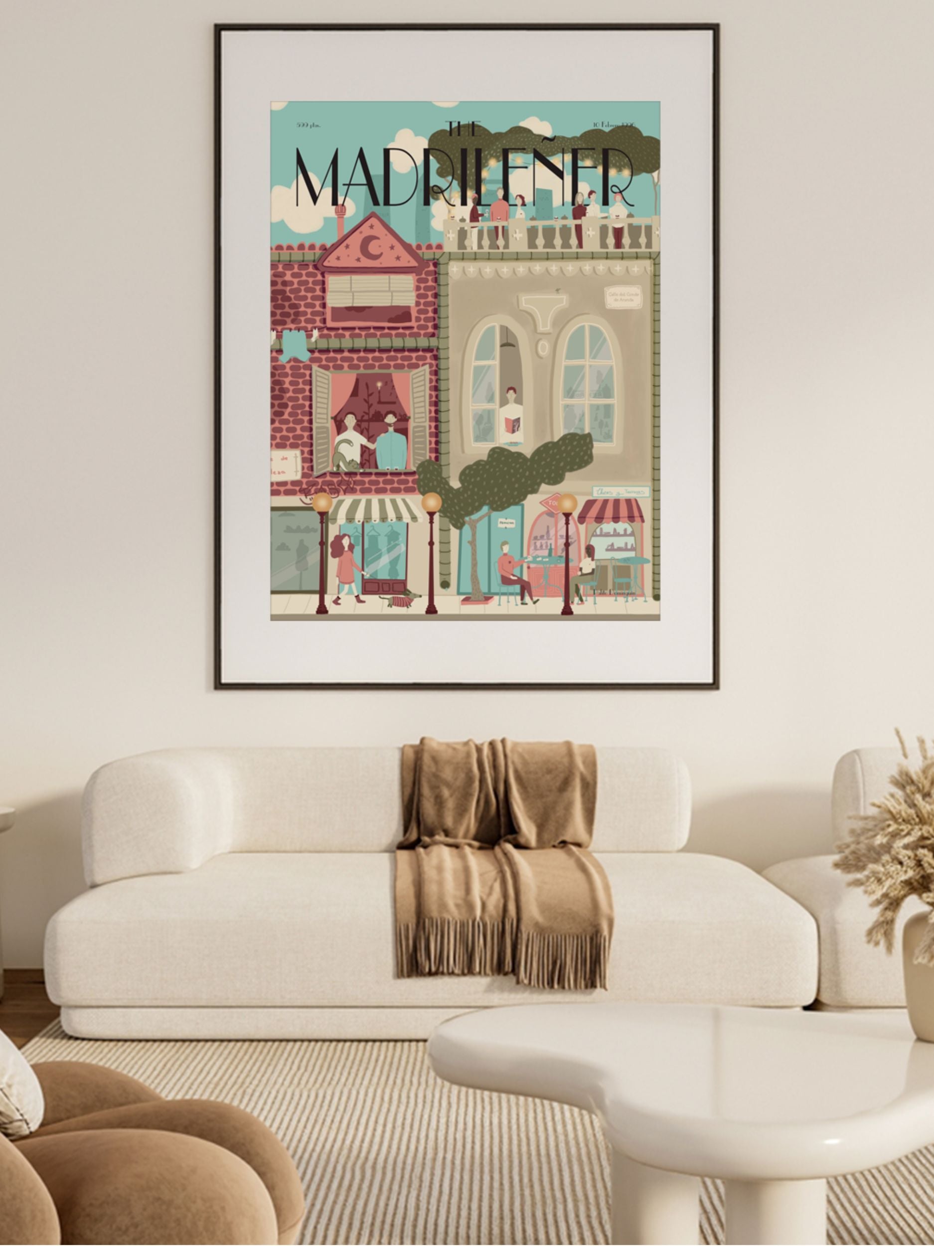 Themadrilenerbajoelcielodeamadridmontajenegro mockup